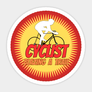 Sports Cyclist Blazing a trail Sticker